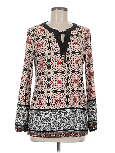 Pre-owned Perseption Concept Long Sleeve Blouse In Ivory