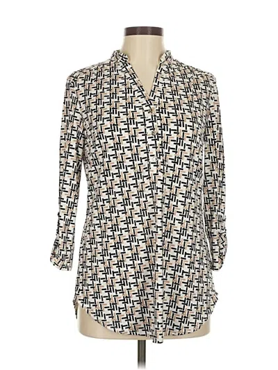 Pre-owned Perseption Concept Long Sleeve Blouse In White