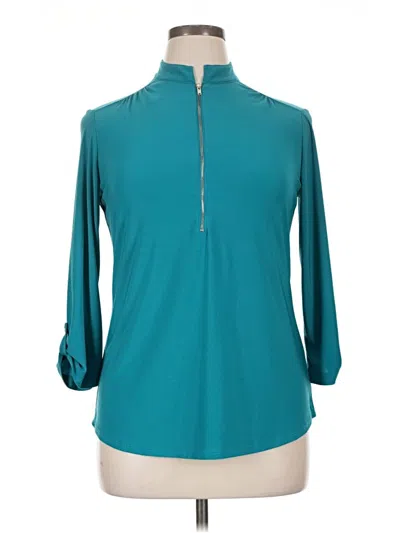 Pre-owned Perseption Concept Long Sleeve Turtleneck In Teal