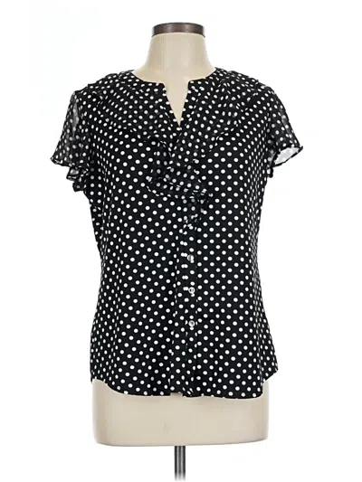 Pre-owned Perseption Concept Short Sleeve Blouse In Black