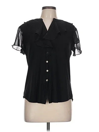 Pre-owned Perseption Concept Short Sleeve Blouse In Black