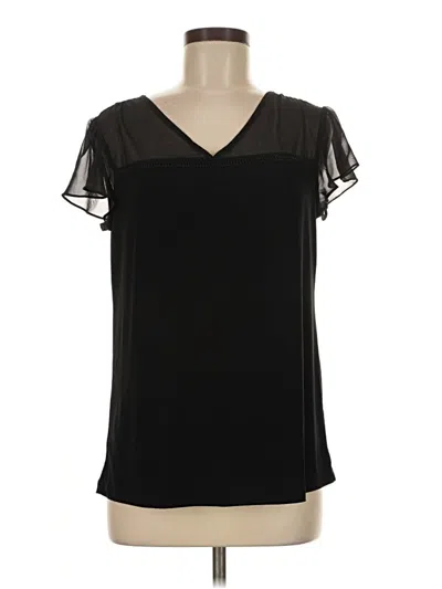 Pre-owned Perseption Concept Short Sleeve Blouse In Black
