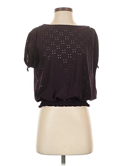 Pre-owned Perseption Concept Short Sleeve Blouse In Black