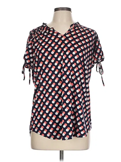 Pre-owned Perseption Concept Short Sleeve Blouse In Blue