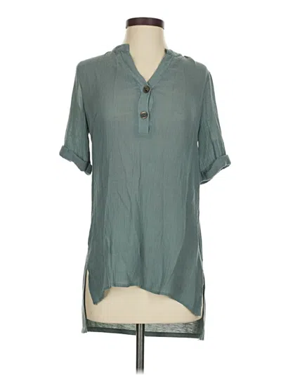 Pre-owned Perseption Concept Short Sleeve Blouse In Green