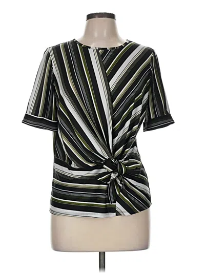 Pre-owned Perseption Concept Short Sleeve Blouse In Green