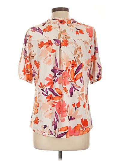 Pre-owned Perseption Concept Short Sleeve Blouse In Orange