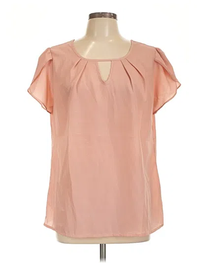 Pre-owned Perseption Concept Short Sleeve Blouse In Pink