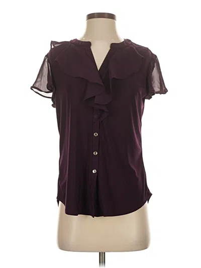 Pre-owned Perseption Concept Short Sleeve Blouse In Purple