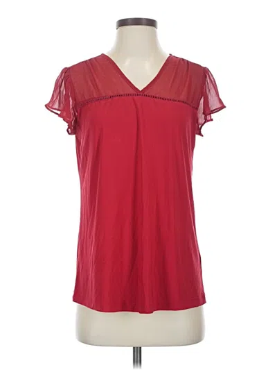 Pre-owned Perseption Concept Short Sleeve Blouse In Red