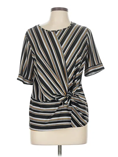 Pre-owned Perseption Concept Short Sleeve Blouse In Silver