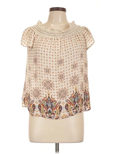 Pre-owned Perseption Concept Short Sleeve Blouse In White