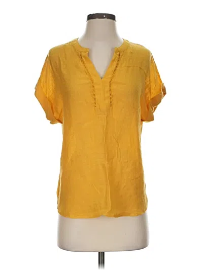 Pre-owned Perseption Concept Short Sleeve Henley Shirt In Yellow