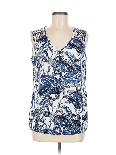 Pre-owned Perseption Concept Sleeveless Blouse In Blue