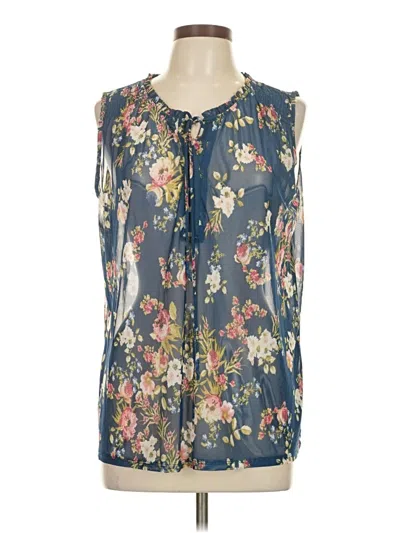 Pre-owned Perseption Concept Sleeveless Blouse In Blue