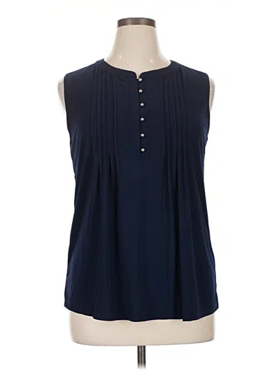 Pre-owned Perseption Concept Sleeveless Blouse In Blue