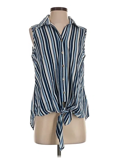 Pre-owned Perseption Concept Sleeveless Blouse In Blue