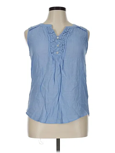 Pre-owned Perseption Concept Sleeveless Blouse In Blue