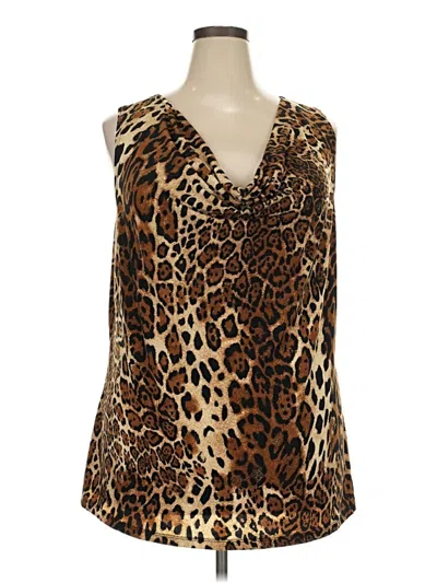 Pre-owned Perseption Concept Sleeveless Blouse In Brown