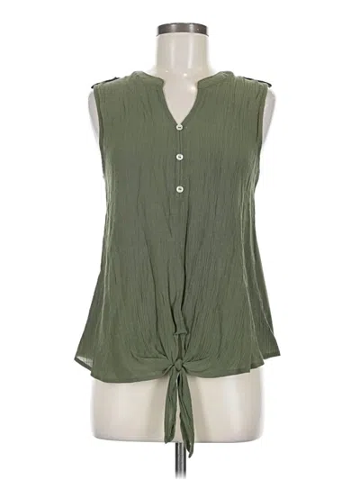Pre-owned Perseption Concept Sleeveless Blouse In Green