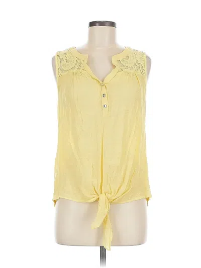 Pre-owned Perseption Concept Sleeveless Blouse In Yellow