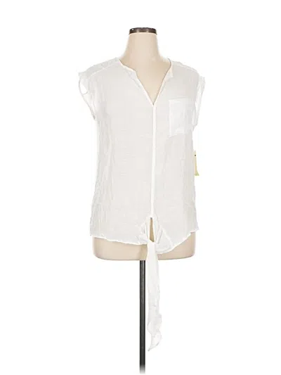 Pre-owned Perseption Concept Sleeveless Button Down Shirt In White