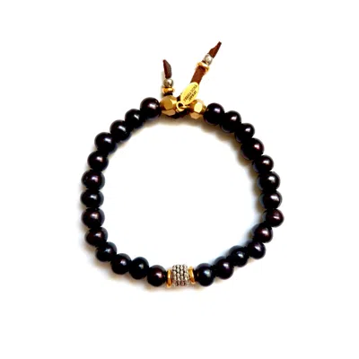 Persia Dona Jewelry Black Pearls Mens Bracelet