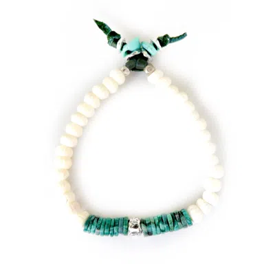 Persia Dona Jewelry White Amalfi Mens Bracelet In Green