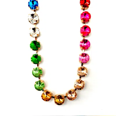 Persia Dona Jewelry Women's Chunky Rainbow Crystal Choker Necklace In Multi
