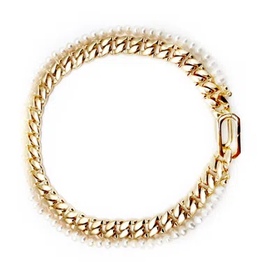 Persia Dona Jewelry Women's Gold Chain & Pearls Choker Necklace