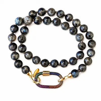 Persia Dona Jewelry Women's Gold Labradorite Rainbow Clasp Choker Necklace