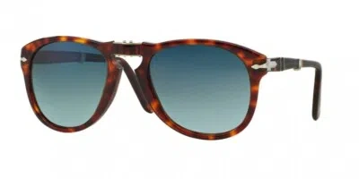Pre-owned Persol 0714 Folding Sunglasses 24/s3 100% Authentic In Crystal Blue Gradient Polar