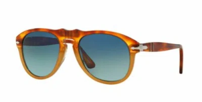 Pre-owned Persol 0po 0649 1025s3 Resina E Sale Polarized Sunglasses In Blue