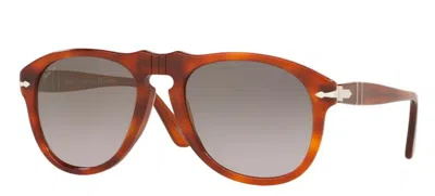 Pre-owned Persol 0po0649 96/m3 Terra Di Siena/grey Gradient Polarized Sunglasses In Gray