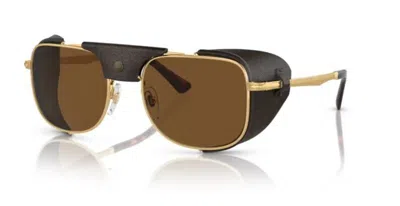 Pre-owned Persol 0po1013sz 114057 Gold/polar Brown Polarized 55mm Men's Sunglasses