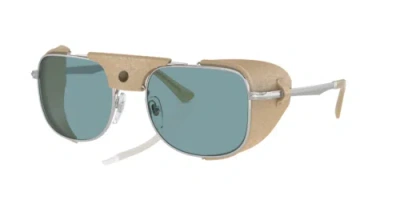 Pre-owned Persol 0po1013sz-531155p1 Rectangle Silver In Blue