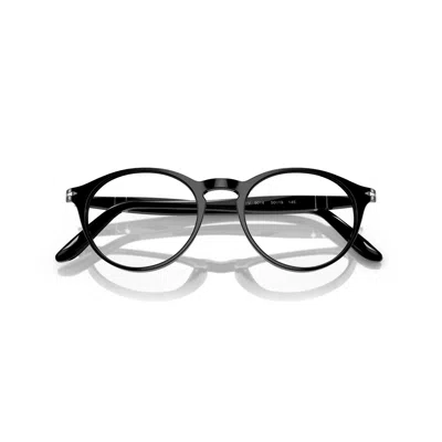 Persol 0po3092v Classic Round Frame Eyeglasses With Keyhole Bridge In Black