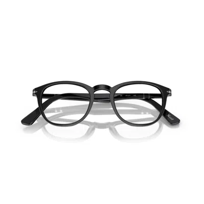 Persol 0po3143v Glossy Black Acetate Round Frame Eyeglasses In Orange