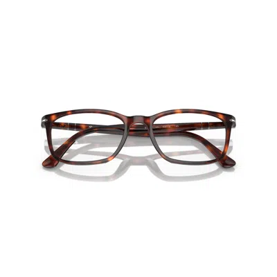 Persol 0po3189v Tortoiseshell Acetate Rectangular Eyeglasses With Silver Accents In Brown