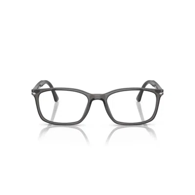 Persol 0po3189v Translucent Grey Acetate Eyeglasses With Metallic Accents In Gray