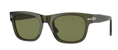 Pre-owned Persol 0po3269s 11034e Opal Smoke/ Light Green Rectangle Unisex Sunglasses