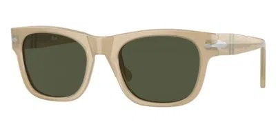 Pre-owned Persol 0po3269s 116931 Beige Opal/green Rectangle Unisex Sunglasses