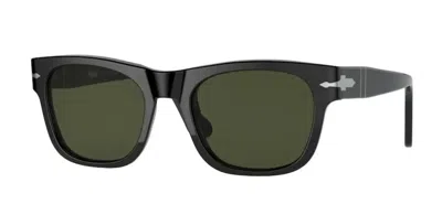 Pre-owned Persol 0po3269s 95/31 Black/ Green Rectangle Unisex Sunglasses