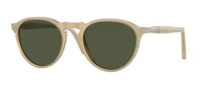 Pre-owned Persol 0po3286s 116931 Beige Opal/green Unisex Sunglasses