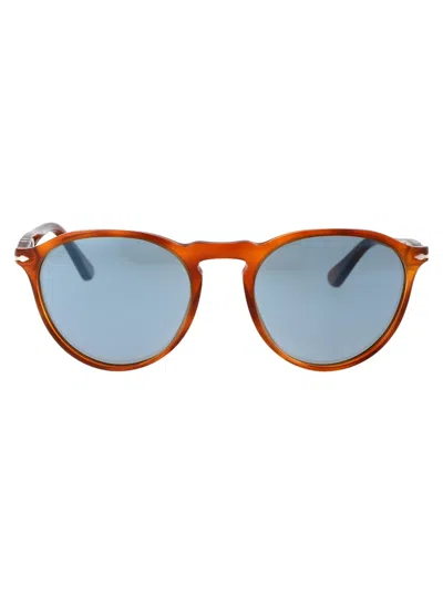 Persol Oval Frame Sunglasses In Brown
