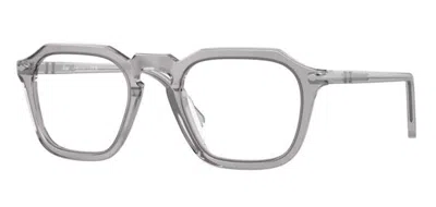 Pre-owned Persol 0po3292v 309 Transparent Grey Square Unisex Eyeglasses In Clear