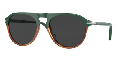 Pre-owned Persol 0po3302s 117548 Green-havana Chiara/black Polarized Unisex Sunglasses