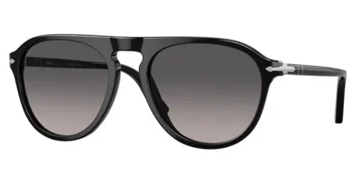 Pre-owned Persol 0po3302s 95/m3 Black/grey Gradient Polarized Unisex Sunglasses In Gray