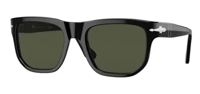 Pre-owned Persol 0po3306s 95/31 Black/green Unisex Sunglasses