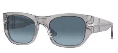 Pre-owned Persol 0po3308s 309/q8 Transparent Grey/azure Blue Gradient Unisex Sunglasses